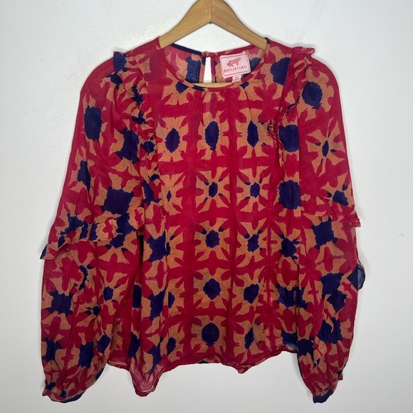 Banjanan Margot Shibori Clamp Dye Geometric Print Blouse - Picture 16 of 16